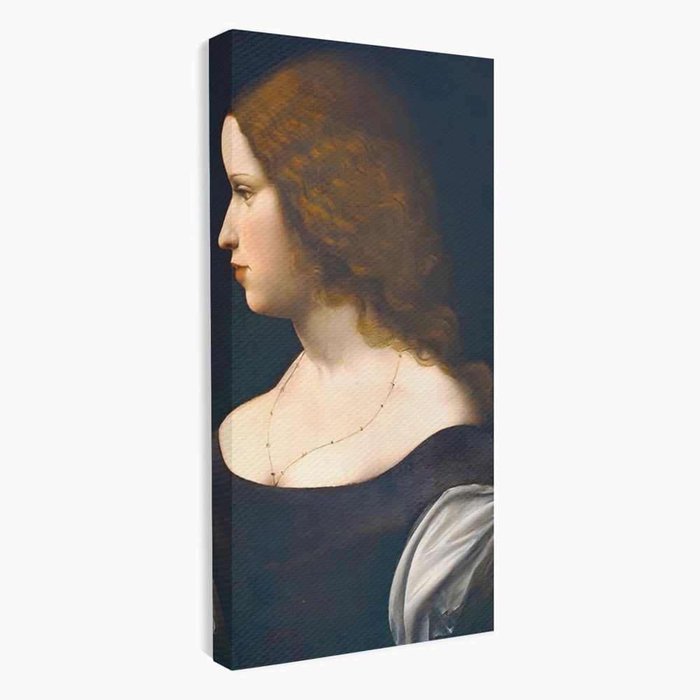 Tablou canvas cu tablou canvas cu portretul unei tinere, fara rama, pe sasiu de lemn
